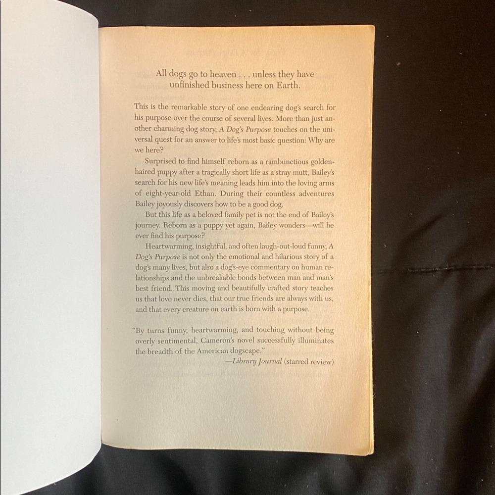 A Dog's Purpose by W. Bruce Cameron - Paperback - Picture 3 of 3